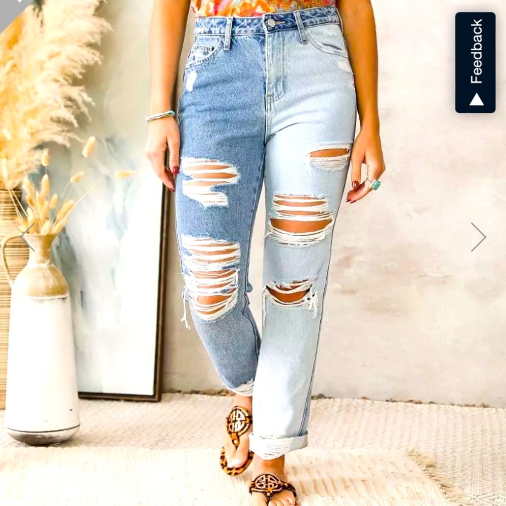 Flying Monkey - Two Toned Ultra High Rose Tapered Jeans